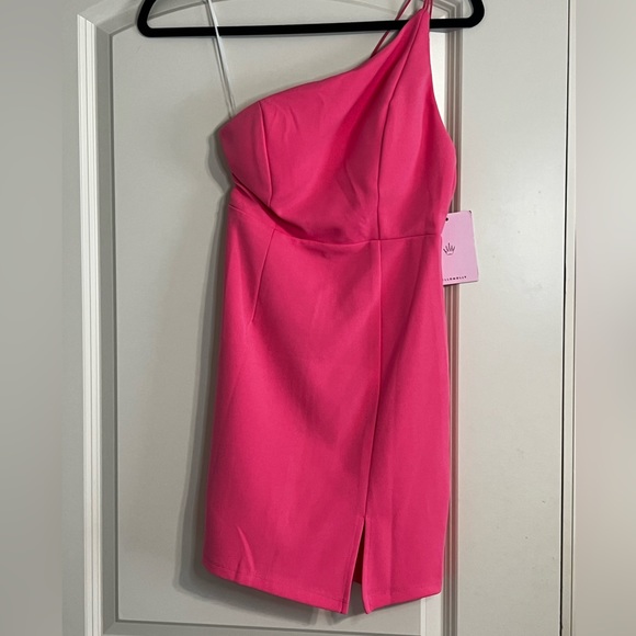 Hello Molly Pink Mini One shoulder Homecoming Dress Size Small - Picture 5 of 7